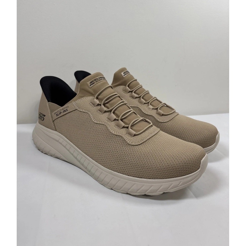 Skechers Mens 13 BOBS Hand Free Slip-ins Squad Chaos Daily Hype Memory Foam Tan